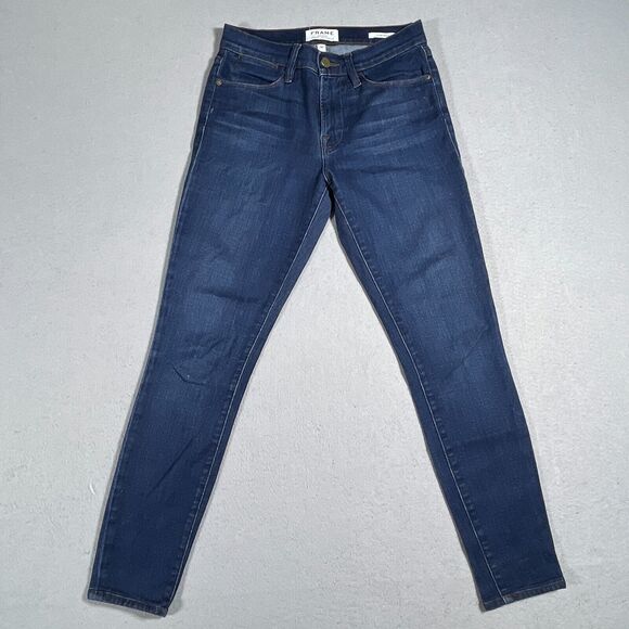 Frame Jeans Size 25‎ Le High Mid Rise Skinny Harper Wash Blue Inseam 26 - Picture 1 of 10